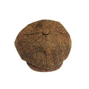 Vintage Newsboy Jangoul Tweed Quilted Scally Hat Sz 54 CM or 21.26" Made in PRC